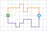 Output for one start to one end location Output for one start to one end location
